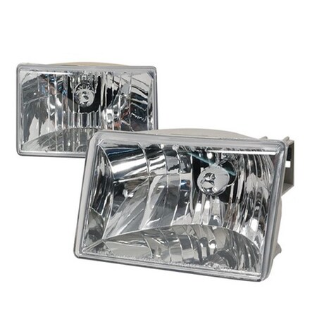 Overtime Crystal Housing Headlights for 93 to 98 Jeep Grand Cherokee - Chrome - 10 x 15 x 11 in. OV3206926